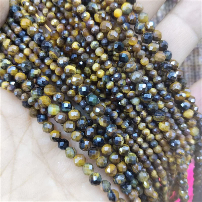 

2 струны граненого желтого тигрового глаза, круглый шар, натуральный полудрагоценный камень, размер материала 2 мм, 3 мм, 4 мм, ЛУЧШИЙ ВЫБОР