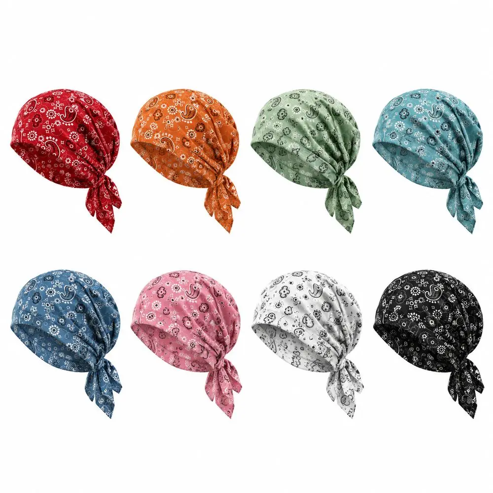 Fashion Paisley Print Pullover Hat Soft Stretchy Fabric Casual Hedging Cap Floral Pattern Elastic Turban Hats Hair Accessories