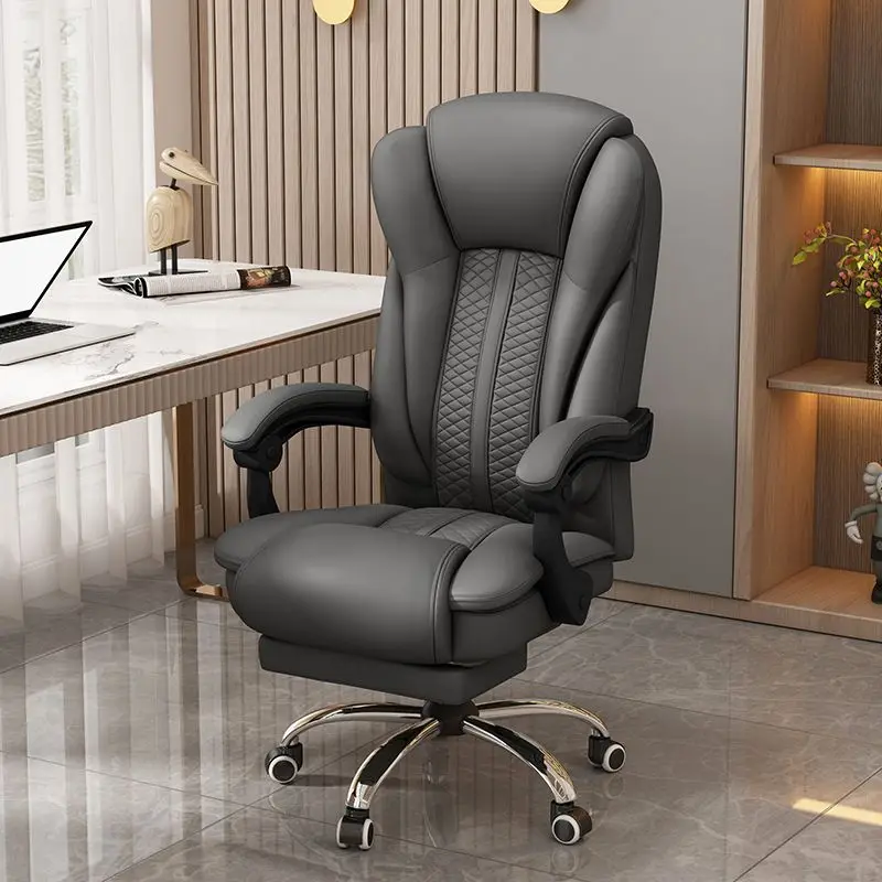ブラックアップグレードオフィスチェアアームレスト調節可能なデザイナー特大オフィスチェア快適な新羅デエスクリトリオ家具ホーム