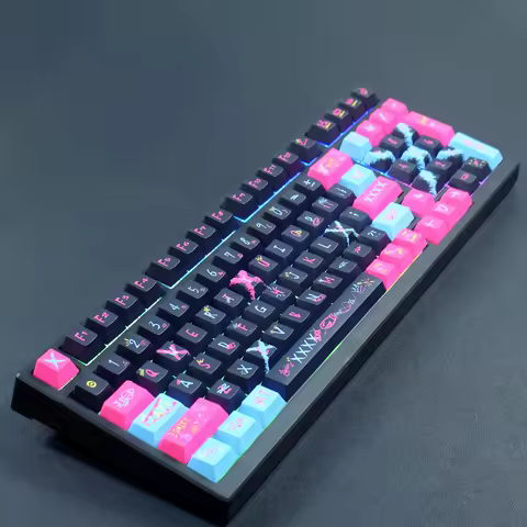Arcane JINX Theme Keycap 122key PBT Custom Anime Keyboard Cap Cherry Profile Gaming KeyCap for Mechanical Keyboard Accessories