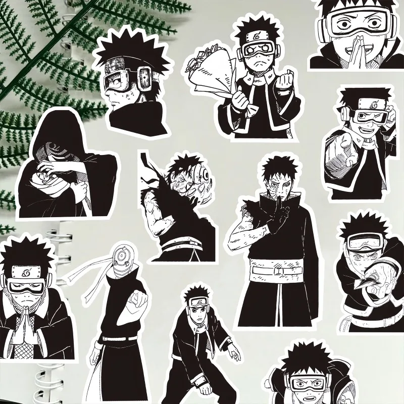 65/70pcs Black White Anime NARUTO Stickers for Kids DIY Graffiti Motorcycle Skateboard Laptop Waterproof Cool Sticker Toys