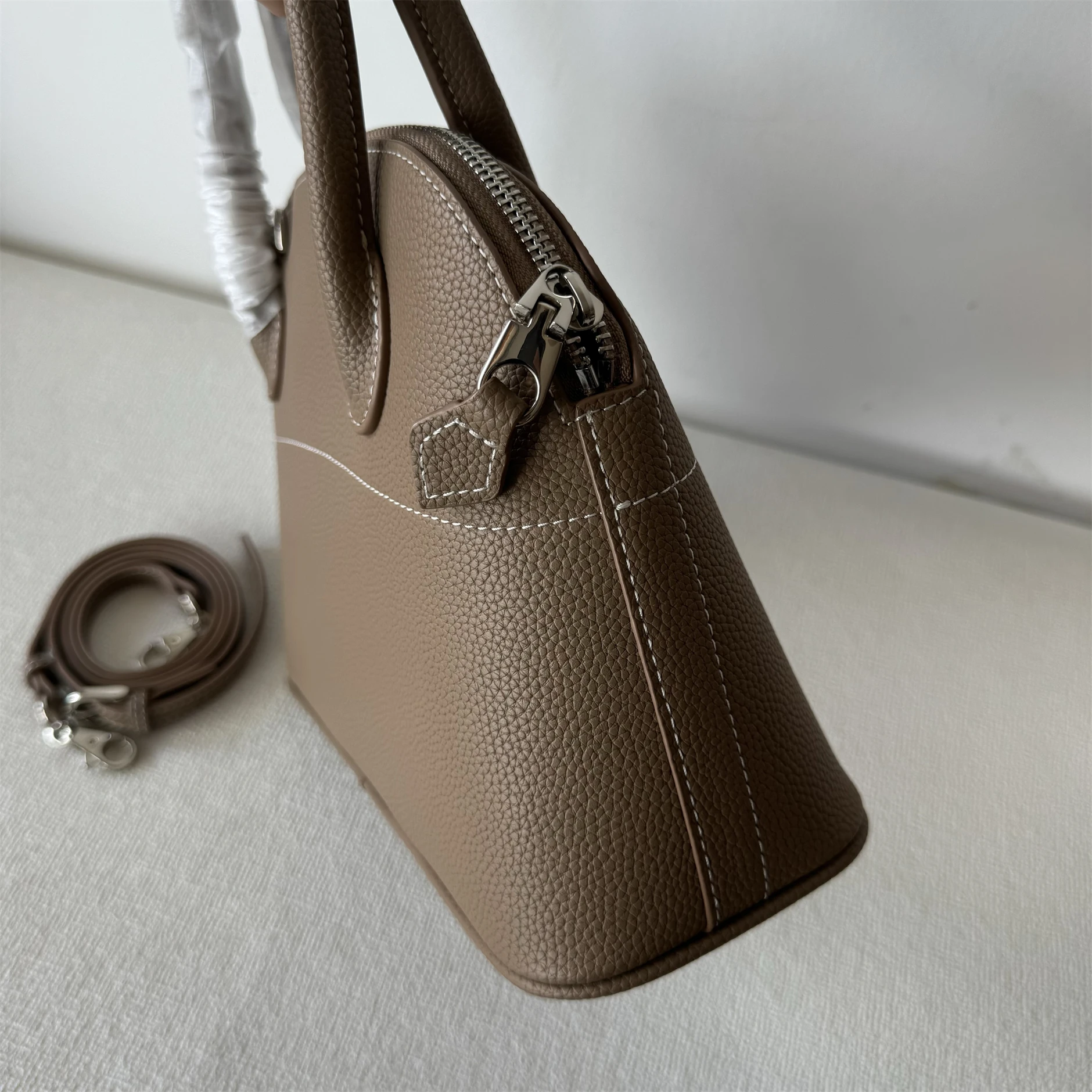 Женская высококачественная текстурированная универсальная сумка через плечо для поездок на работу, сумка для боулинга, женская сумка-ракушка