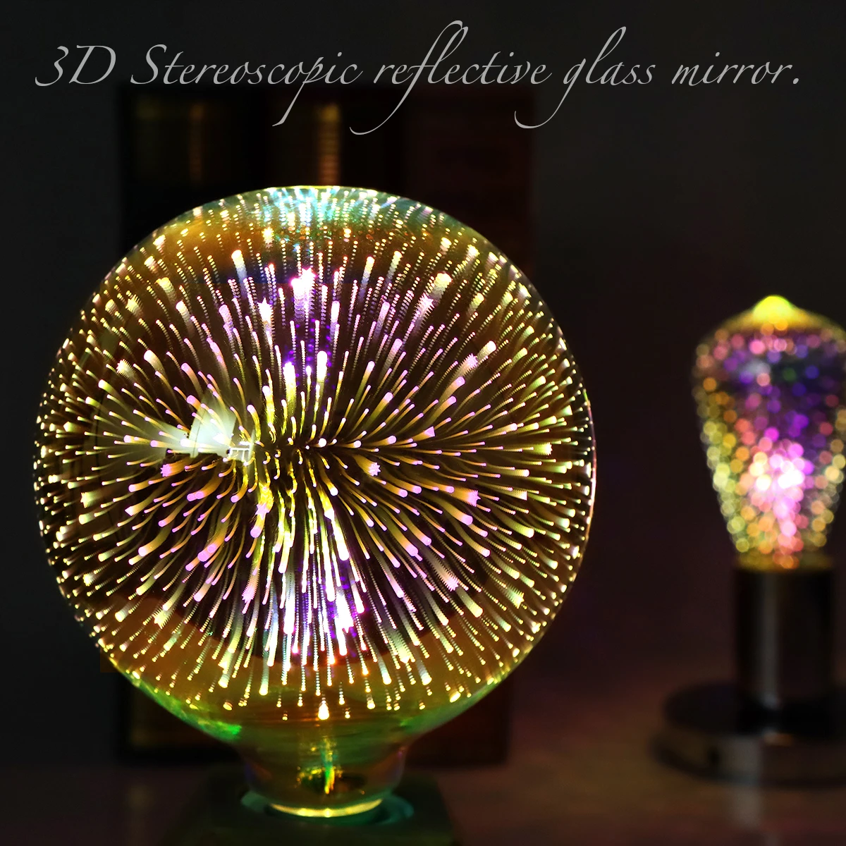 AC110V 220V E27 LED 3D Edison Light Bulb Glass Vintage Fireworks Lamp A60 ST64 G80 G95 G125 Home Room Christmas Decor Lighting