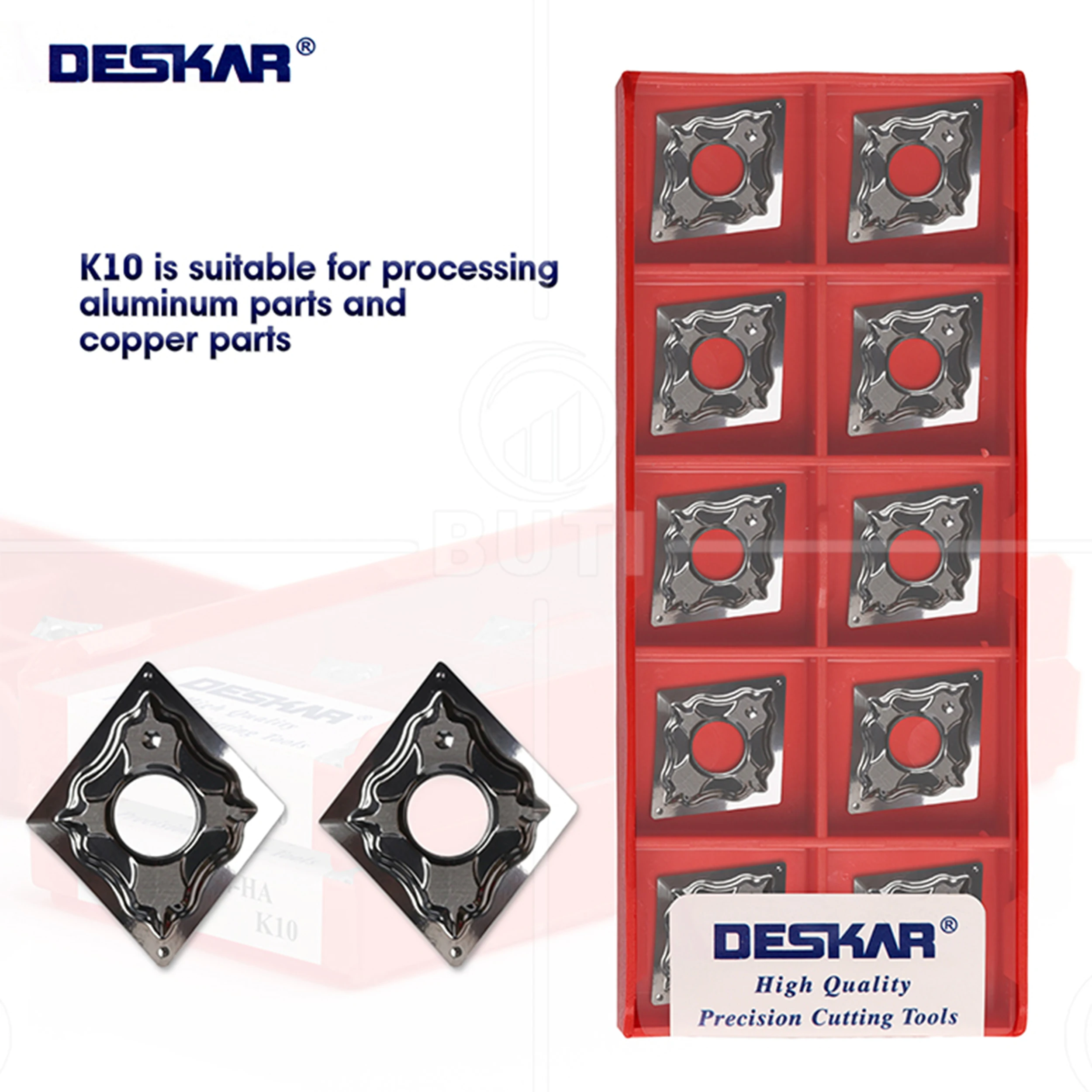 Deskar 100 Original 10 Peças Cnmg120404 ha K10 Cnmg120408 ha K10 Cnc Torneamento Lâminas Torno Ferramenta de Carboneto Inserções para Alumínio
