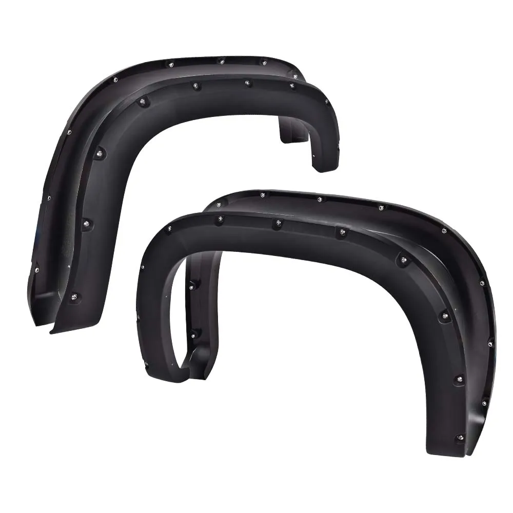 

Pocket Rivet Upgrade Fender Flares, Fit for 2007-2013 Gmc Sierra 1500 All Beds, Textured Riveted Black Wheel Cover & Trim 4 件