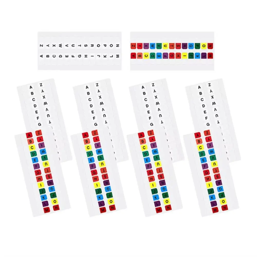 Colorful Alphabet Index Label Stickers Small Strips Waterproof Sticky Index Tabs Study Organizer Self-Adhesive Index Tabs Books