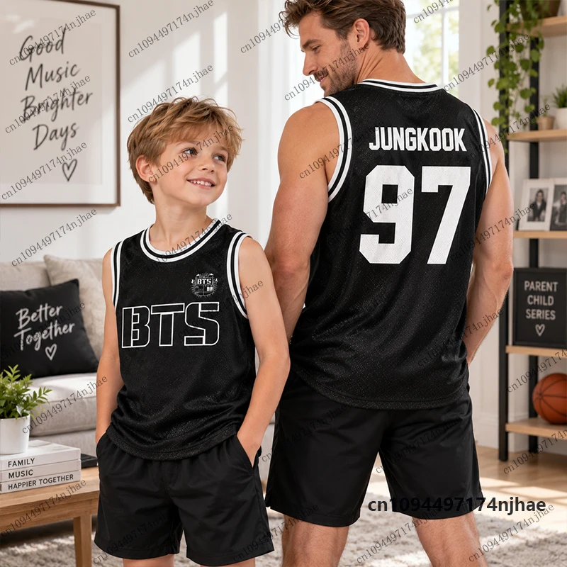2026 Hot Kpop Idol Surrounding Men's Basketball Vest Entertainment Concert Fans For Parent-child Jersey Tees Casual Kids Tops