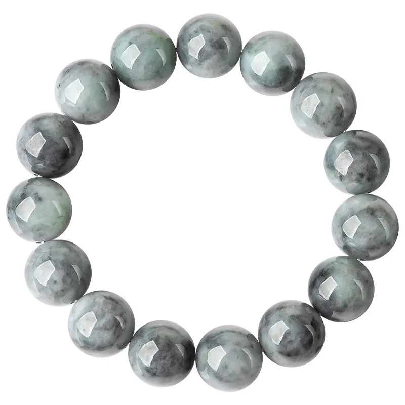 Natural Burmese Jadeite "Black Chicken" Ink-Style Bracelet, Fashionable High-End Jewelry for Men and Women, Sihui Jade