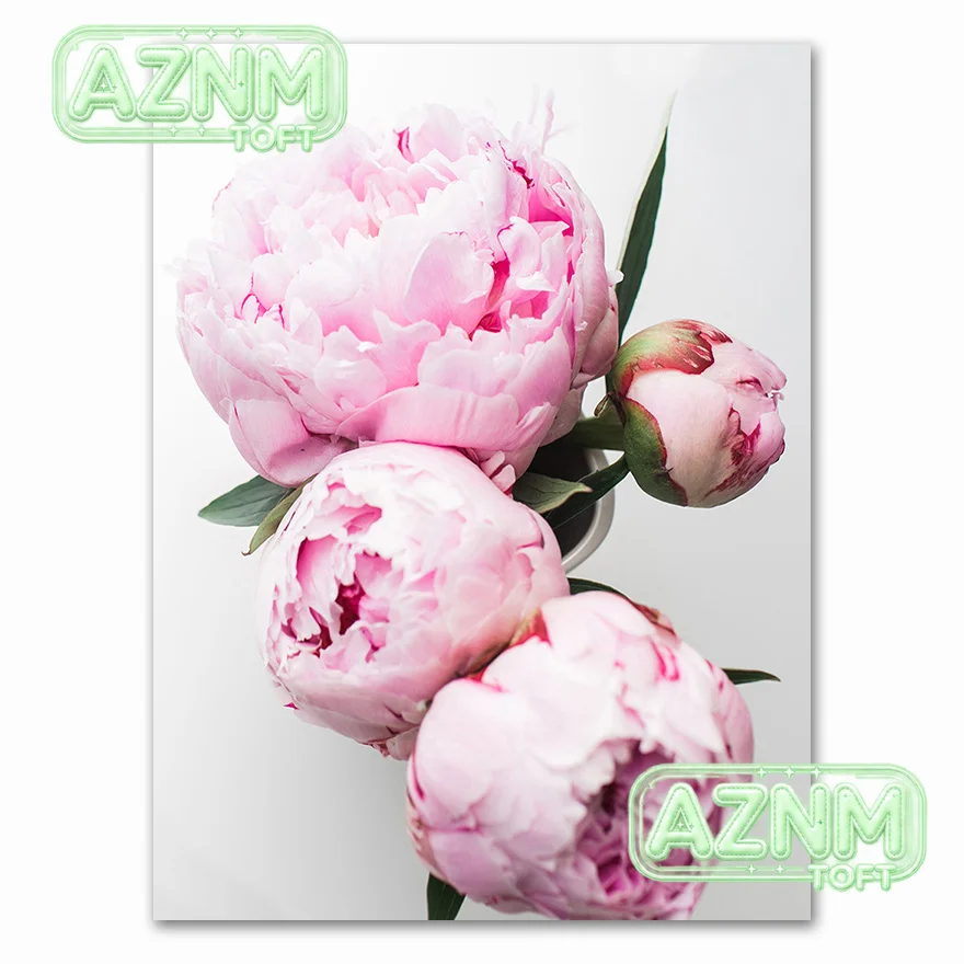 Canvas Painting Elegant Peony Flower Phrase Poster And Print Wall Art Picture For Living Room Home Decoration Nordic Decor