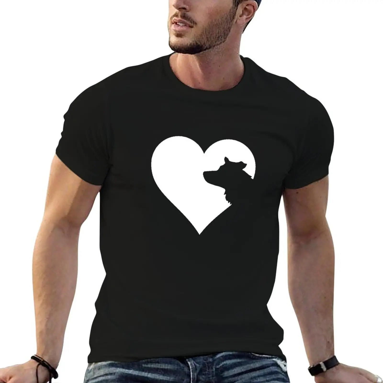 

The Heart of the Border Collie Lover T-Shirt t shirts for man graphic funny cotton t shirt man T-Shirt