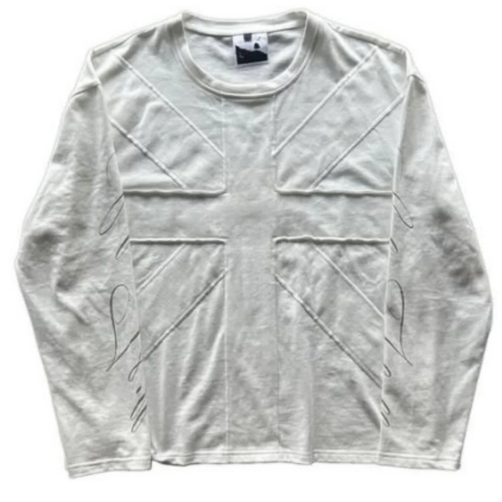 West Coast hip-hop style, American retro style loose and versatile niche casual ins dark style flag long sleeved tshirt retail