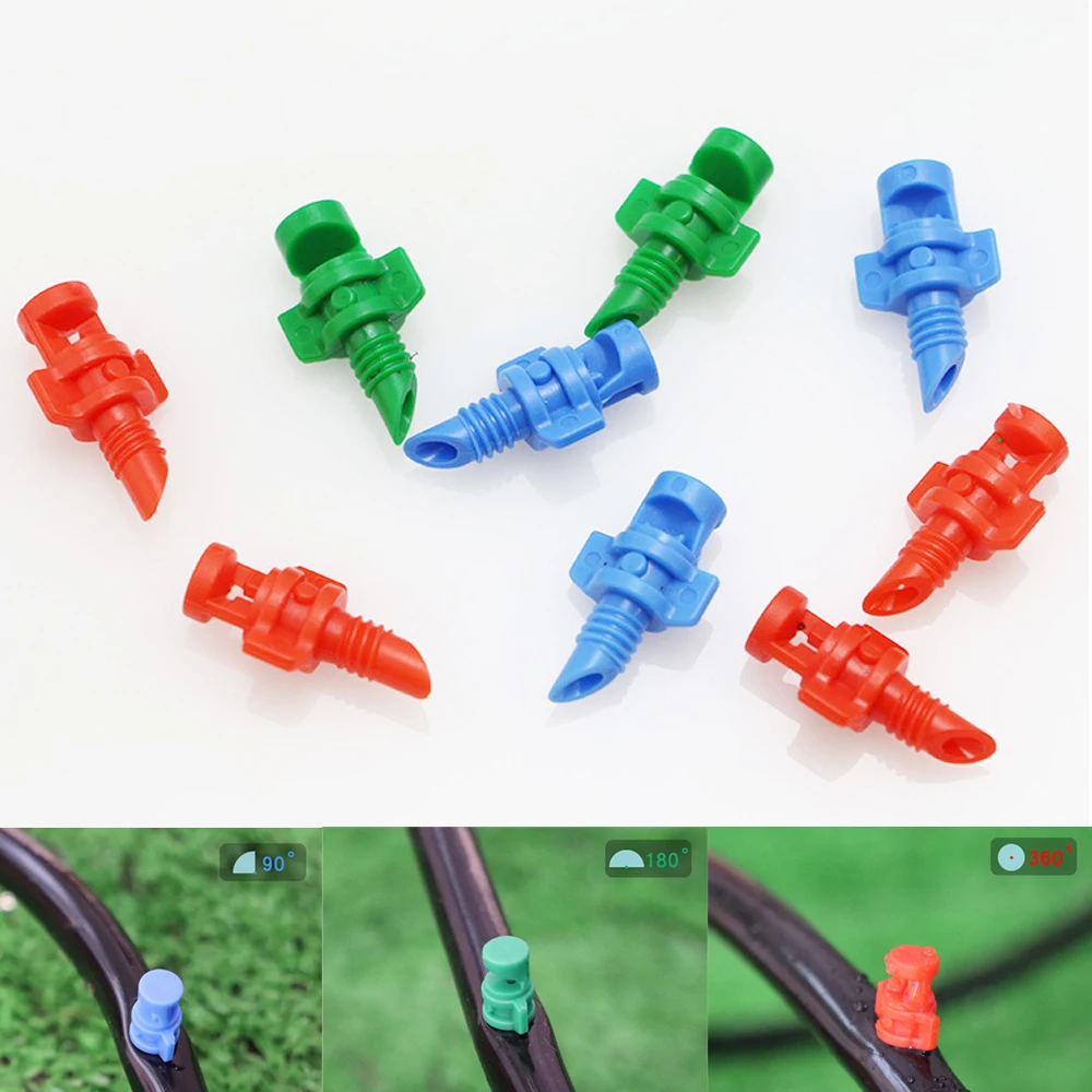 

50Pcs 90/180/360 Degrees Garden Irrigation Simple Refraction Nozzle Watering Flower Mist Nozzle Threaded Connection Sprayer