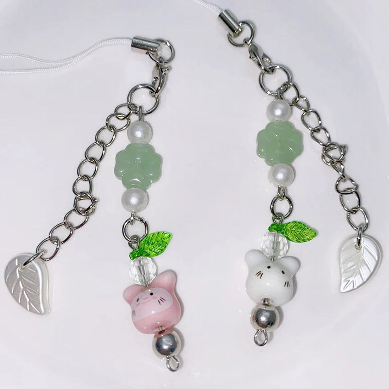 Lucky Cute Rabbit Phone Lanyard Y2K Fresh Four Leaf Clover Phone Chain Keychain Mobile Phone Strap Girly Camera Pendant