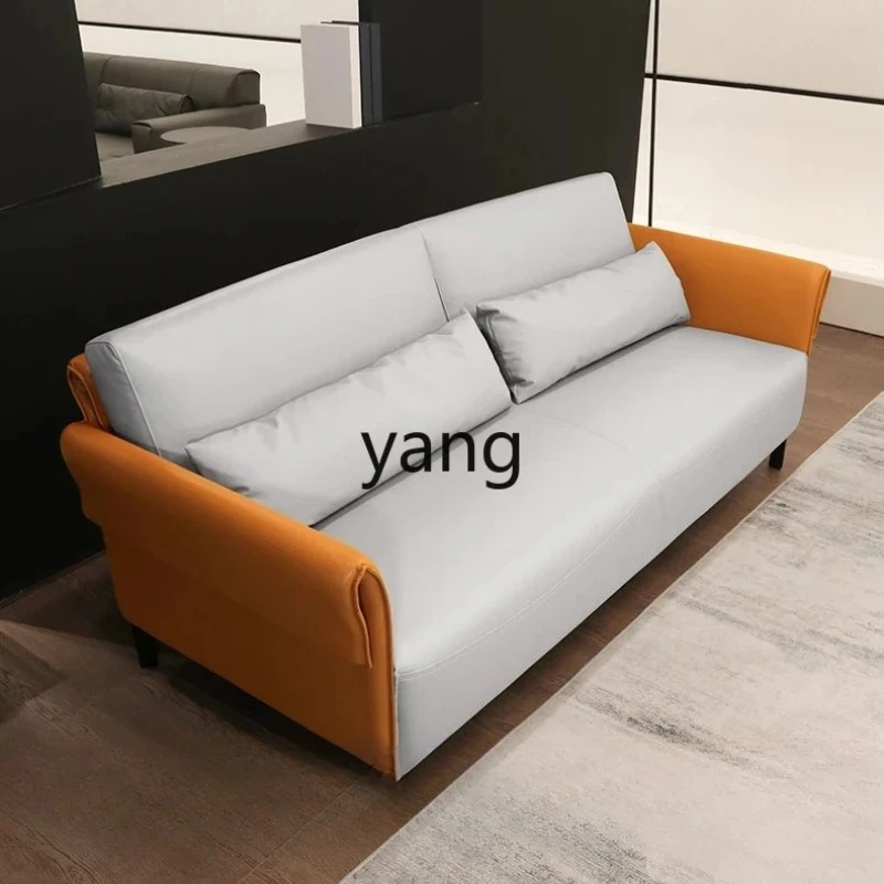 LMM leather sofa three-person reception room business negotiation office sofa combination