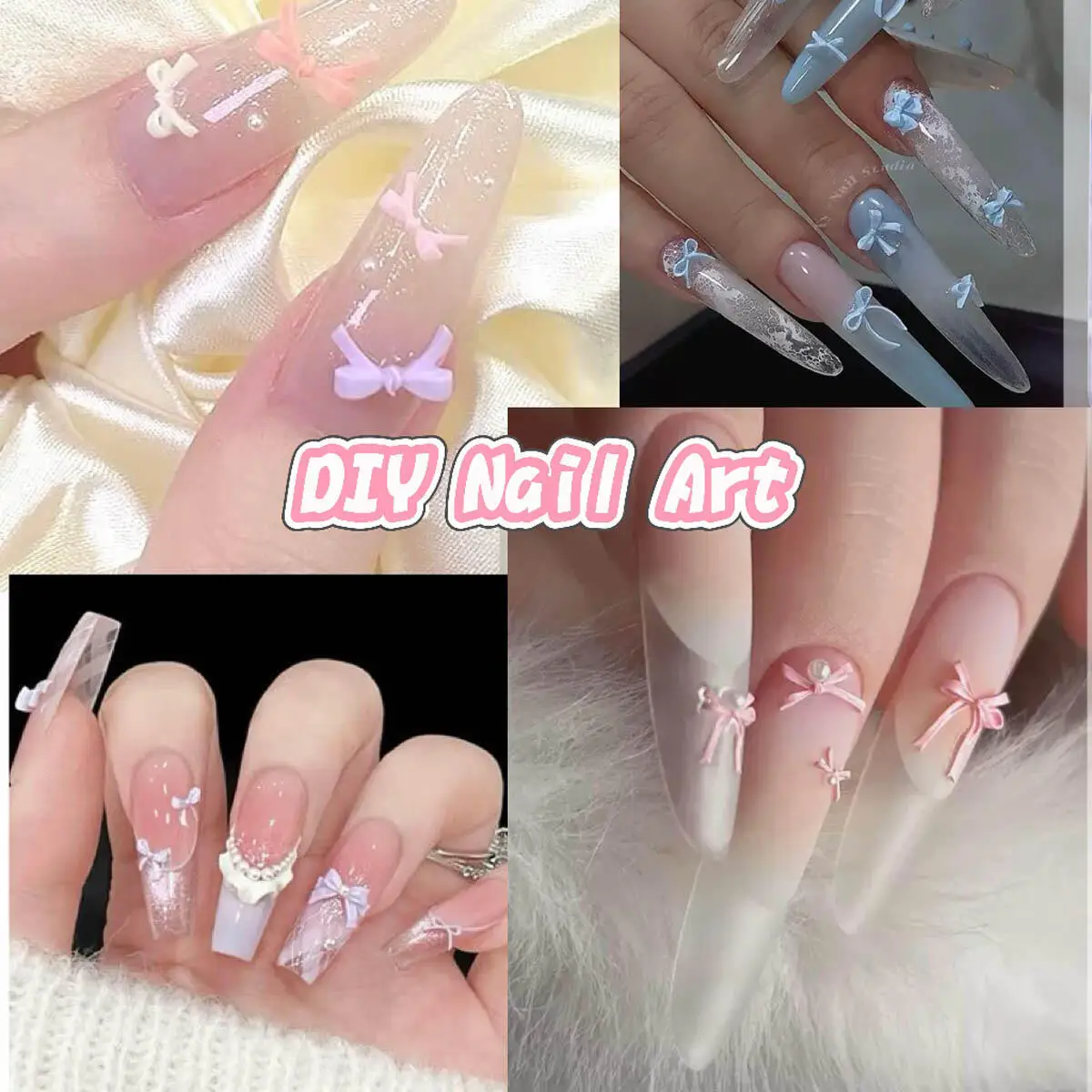 1 صندوق من الحلو القوس الصغير مسمار الفن سحر الكرتون ستار زهرة بتلات النمط الفرنسي الراتنج مسمار الفن الديكور DIY الحرف أجزاء