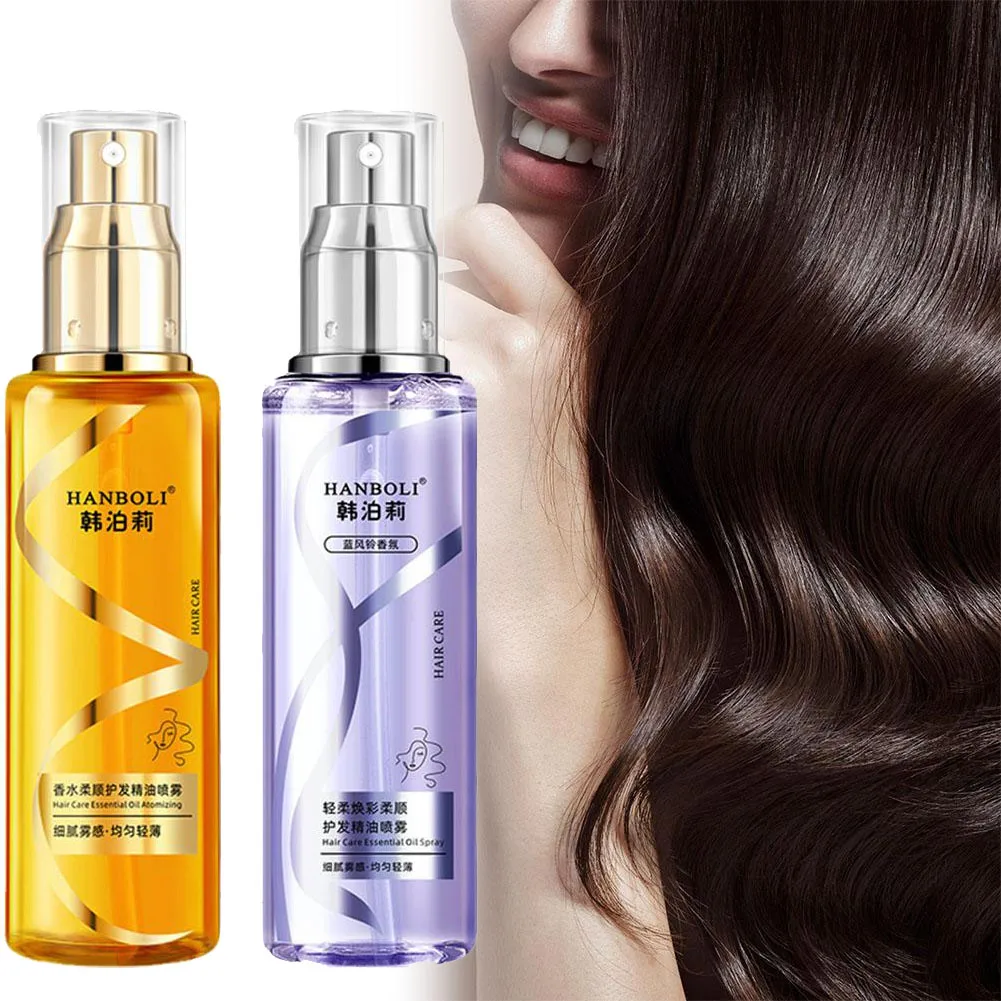 フレグランスヘアケアエッセンシャルオイルスプレー女性用アンチフリズヘアオイルミストグロスシャインフレグランスリーブインコンディショニングオイル70ml 1