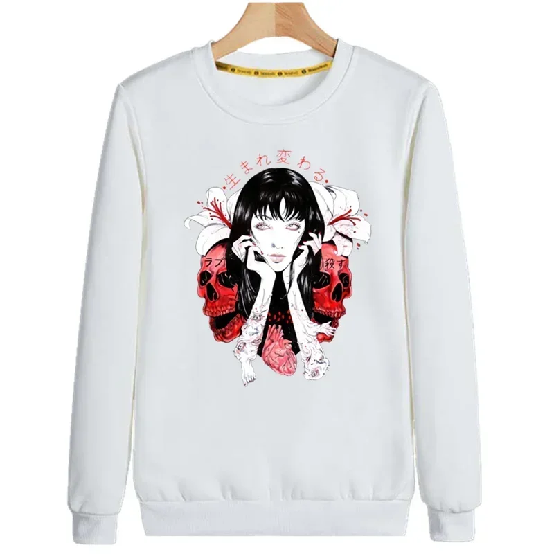 Tomie Junji Ito Suehiro Maruo Manga Horror Hoodies Sweatshirt Print Trend Mens Clothes Hip-Hop Male Crewneck Hoodies Men