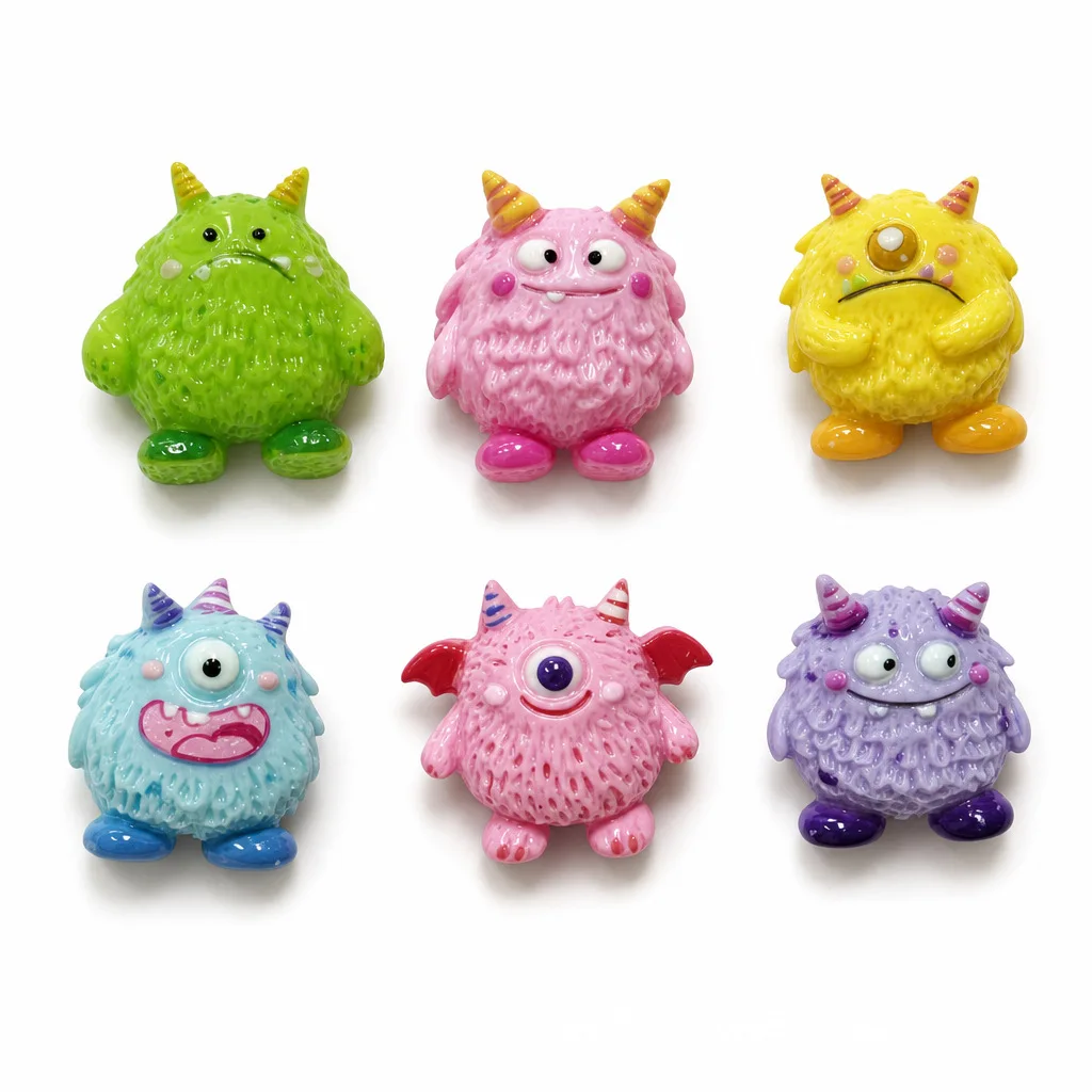 100pcs Kawaii Cartoon Mini Monster Flatbck Resin Cabochon DIY for Phone Case Hairpin Keychain Earrings Scrapbook Decor
