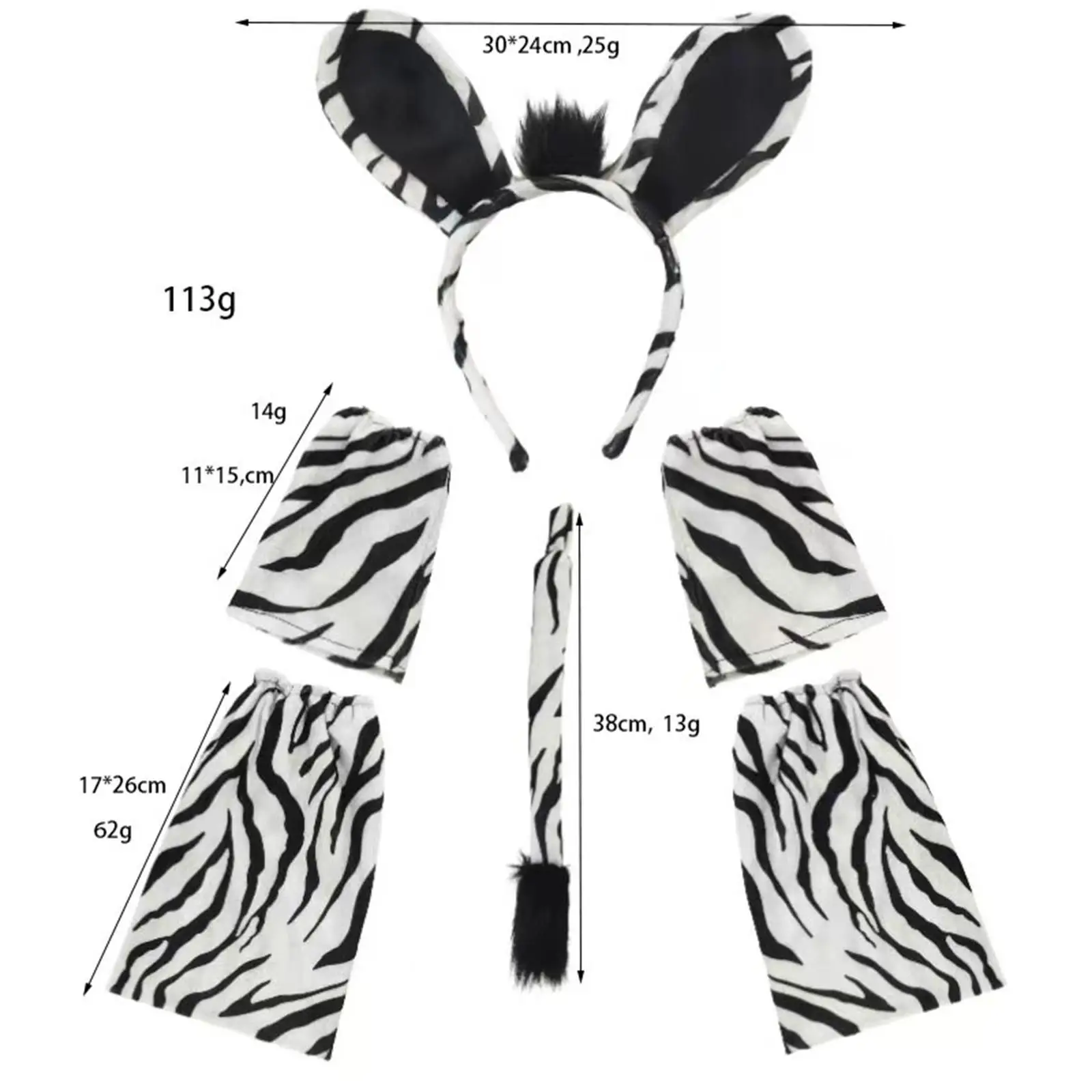 Set di coda di orecchie di animali cerchio di capelli decorativo leggero Cosplay Dress up per ragazze e ragazzi bambino carnivali ruoli gioca vacanze