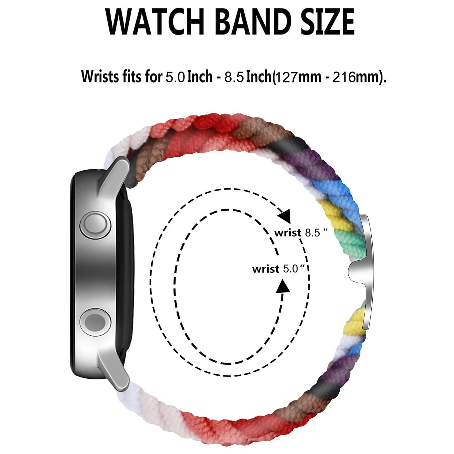 Correa de reloj de bucle solo trenzado de 20mm y 22mm para Huami Amazfit GTS GTR, pulsera de 42mm para Huami Amazfit Bip U Bip S GTS 2