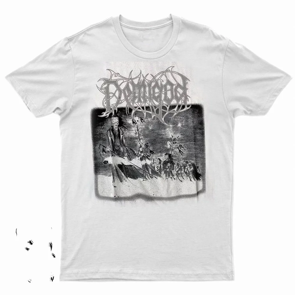 

2025 Новый DEMIGOD - UNHOLY DOMAIN с принтом унисекс, тренд уличной моды, с короткими рукавами, из чистого хлопка, с круглым вырезом