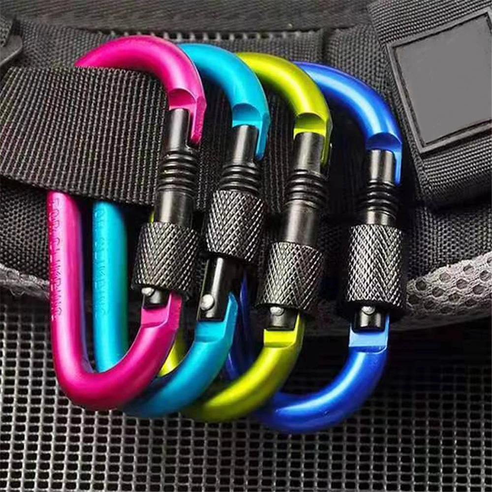 5PCS Karabiner Clip Set Aluminium Legierung Tourist Haken Angeln Karabiner Schnalle Karabiner Schlüssel Halter Schlüsselbund Camping Karabiner – Detail 2