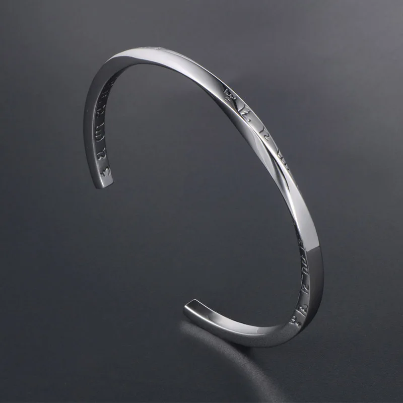 Fashion titanium steel bracelet retro six word mantra bracelet jewelry for women men bracelet