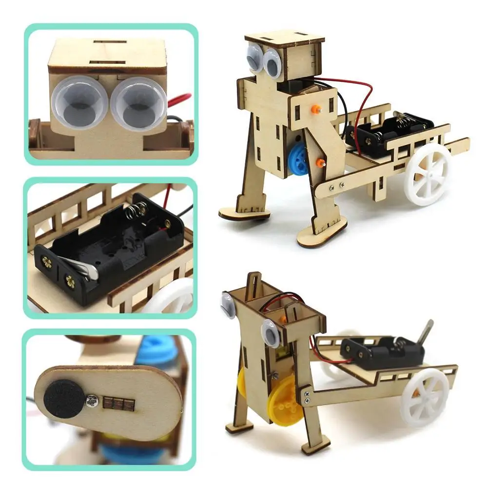 DIY Walking Wooden  Robot Model Educational Science Project for Kids Hands-On Assembly Toy Bionic Robot Jigsaw puzzle toy