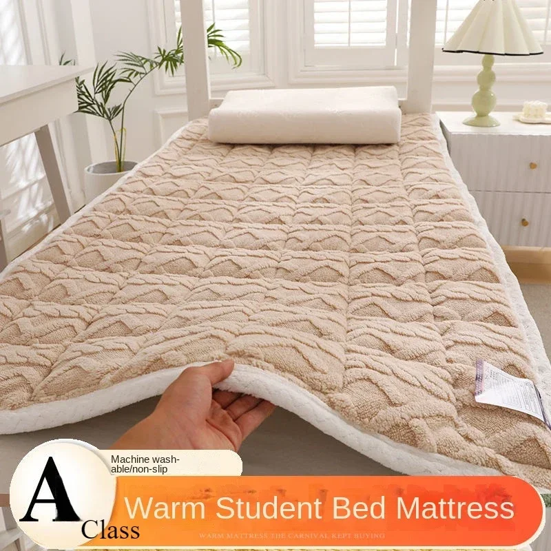 

A-class Thickened Milk Velvet Mattress Home Dormitory Soft Bedspread BedCover Queen Size Bed Sheets Thin Quilted Tatami Mat