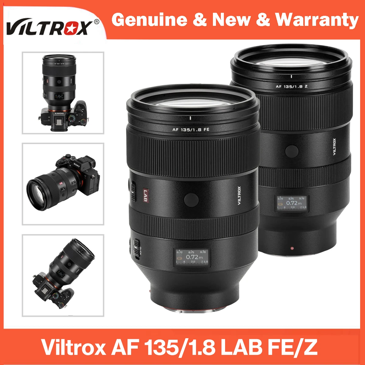 

VILTROX 135mm F1.8 LAB Auto Focus Prime Lens Full Frame for Sony FX30 FX3 ZV-E10 ZVE1 A7CR A7RIII Nikon Z Z6III Z6II Z7II Z5 Zf