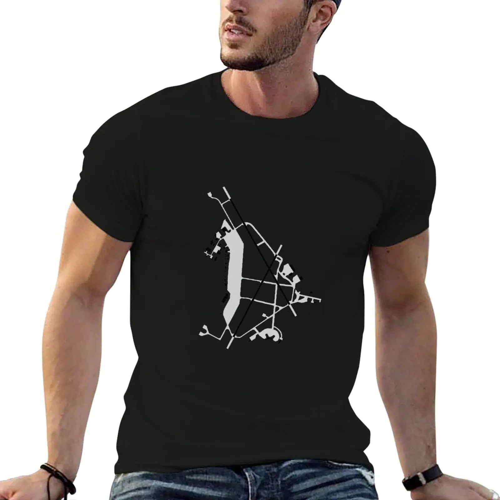 Charleston International Airport Map T-Shirt vintage graphic tee tees customs t shirt for men