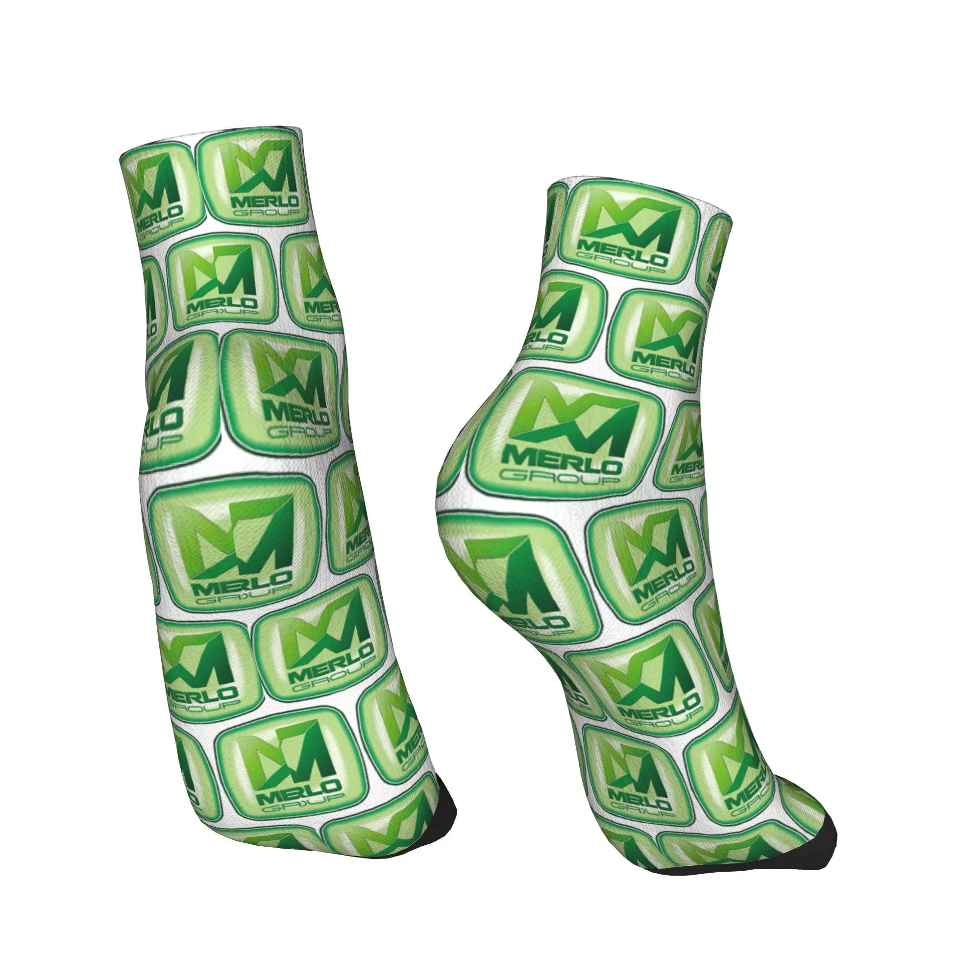 ถุงเท้าโลโก้ All Seasons Merlo ถุงเท้าข้อสั้นสไตล์ฮาราจูกุ นุ่มพิเศษ ถุงเท้าตลกสำหรับผู้ชายและผู้หญิง ของขวัญคริสต์มาส