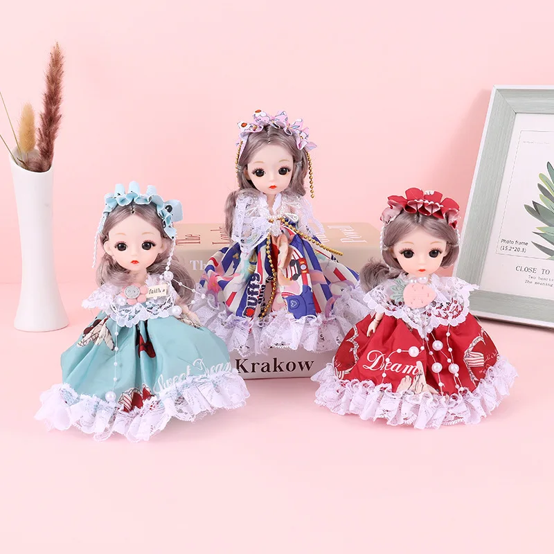 17 سنتيمتر Kawaii لوليتا فتاة دمية على شكل أميرة قلادة المفاتيح الإبداعية موضة ظهره الديكور المفاتيح لطيف BJD دمية الأطفال هدية