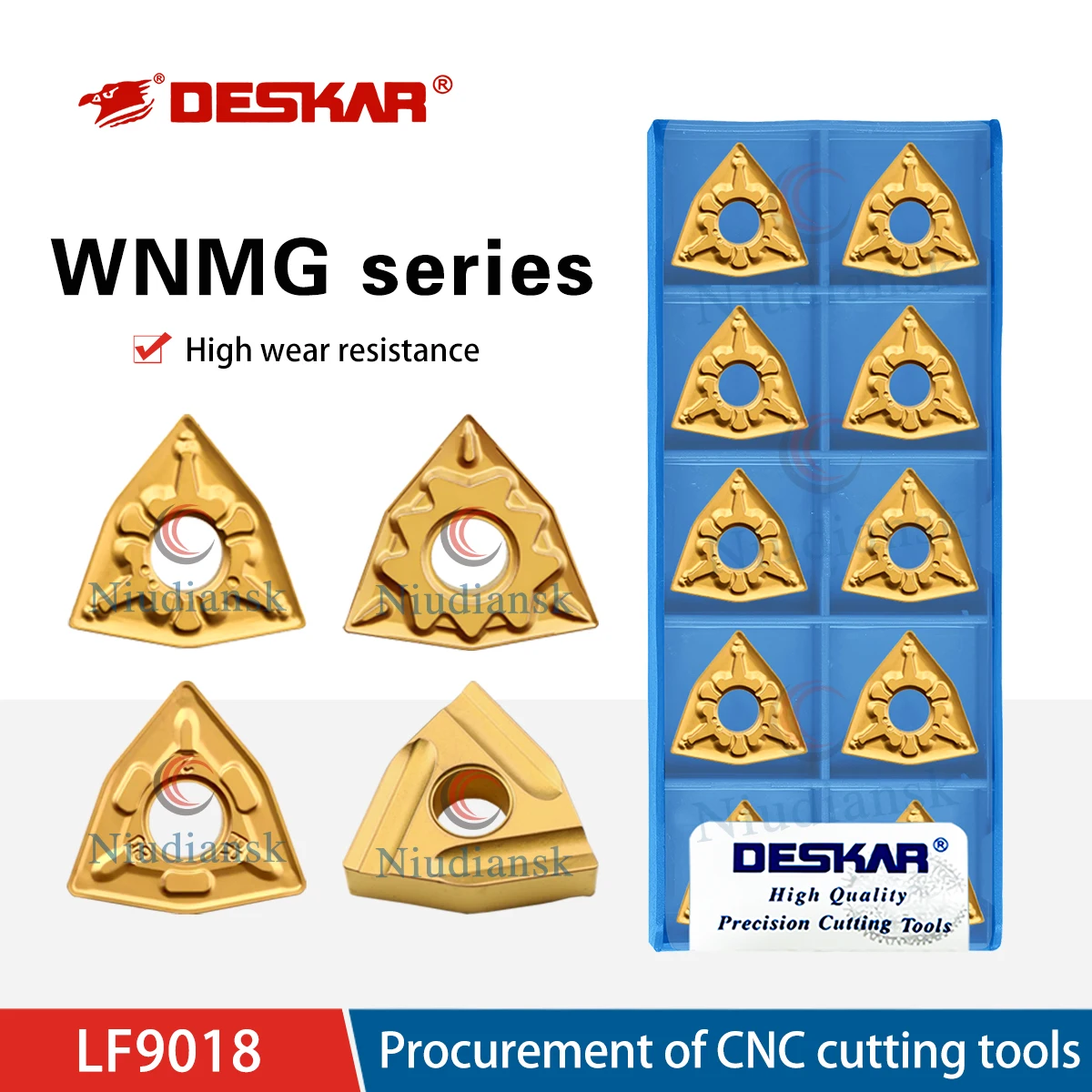 

WNMG060404-TM WNMG080404-TM/HQ/CQ/PM/R-S/L-S LF9018 CNC Lathe Peach Shaped Outer Circle Turning Tools For Processing Steel Parts