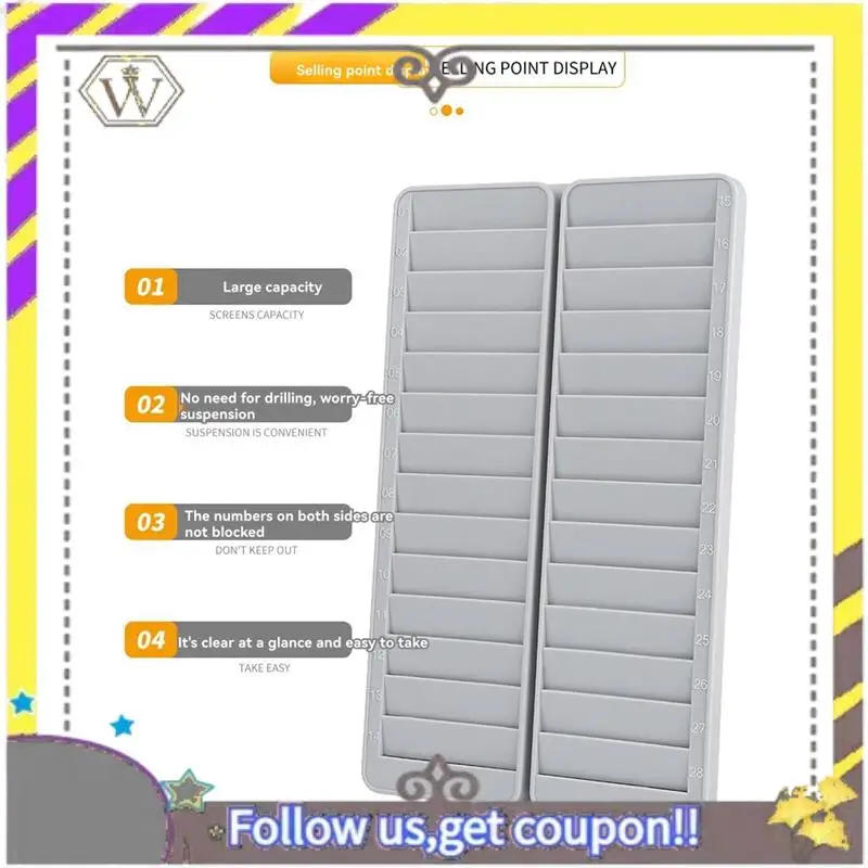 AU33-Attendance Card Holder Punch Card Holder Multi Slots Business Cards Ganizer Wall Hanging