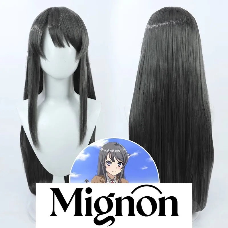 Rascal träumt nicht von Bunny Girl Senpai Mai Sakurajima Cosplay Perücke dunkelgrau Halloween Geschenk