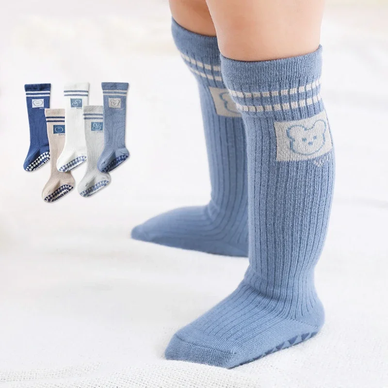 

Spring Autumn Baby Boys Girls Anti-Slip Floor Socks Infant Kids Trampoline Sock Shoes Children Sports Knee High Long Socks