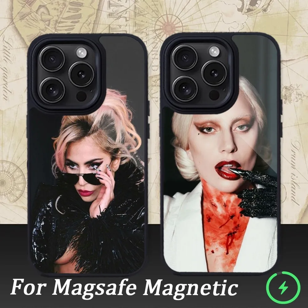 

Чехол для телефона Singer L-Lady G-Gaga для iPhone 15 14 13 12 11 Pro Max Plus, Магнитный чехол для Macsafe
