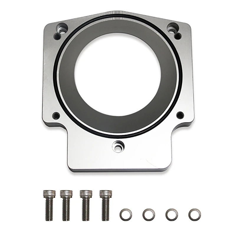 102MM Intake Manifold Throttle Body Spacer Adapter for Chevrolet Camaro Corvette Pontiac Grand Prix GM LS1 LS2, Silver