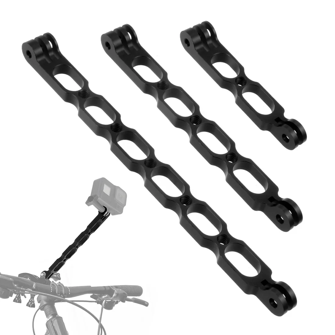 Aluminium-Handgriff-Selfie-Stick-Verlängerungsarm mit Helmhalterung und 1/4-Zoll-Loch für GoPro 13 12 Insta360 X5 OSMO 360 Action 5pro Ständer