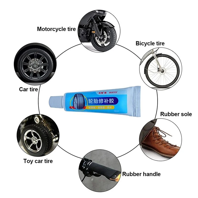 Car Motorcycle Bicycle Tire Repairing Glue Bike Tyre Inner Tube Puncture Repair Tool Universal Tire Patching Repair Rubber Glues