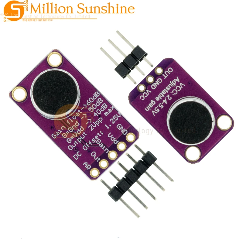MAX9814 Microphone AGC Amplifier Board Sound Sensor Module Auto Gain Control Attack for Arduino MAX4466 PCB Board Diy Kit