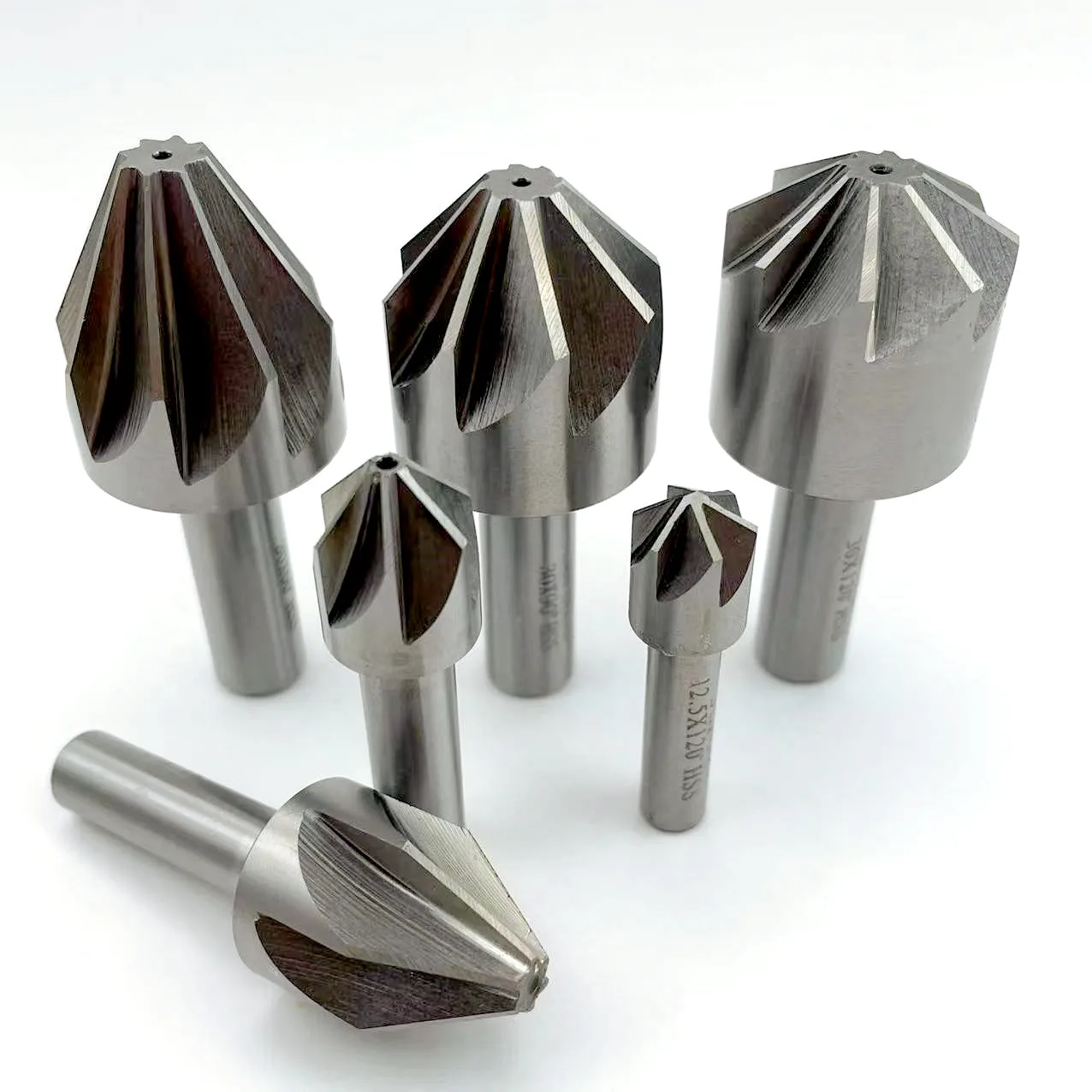 RSMXYO 6-50mm HSS 6/8 Flute 60/90/120 Degree Chamfer Countersink Drill Bits(6/8/10/12.5/14/16/18/20/22/25/30/32/35/40/45/50mm)