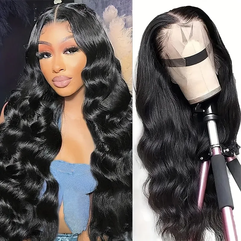 13x4 الجسم موجة الدانتيل الجبهة الباروكات شعر الإنسان قبل قطعها قبل ابيض 200 الكثافة غلويليس خصلات الشعر المستعار الإنسان للنساء