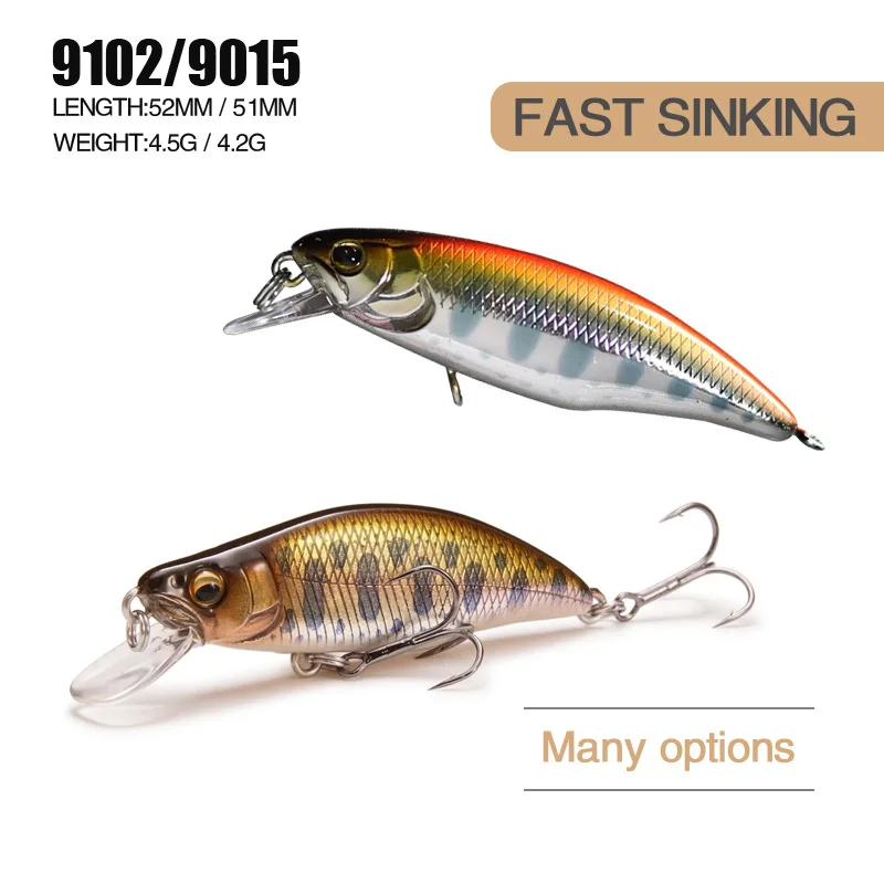 Professional Hard Bait Japan Hot Model Sinking Minnow Fishing Lures 52mm 4.5g Jerkbait Bass Pike Carkbait Wobblers Swimbait