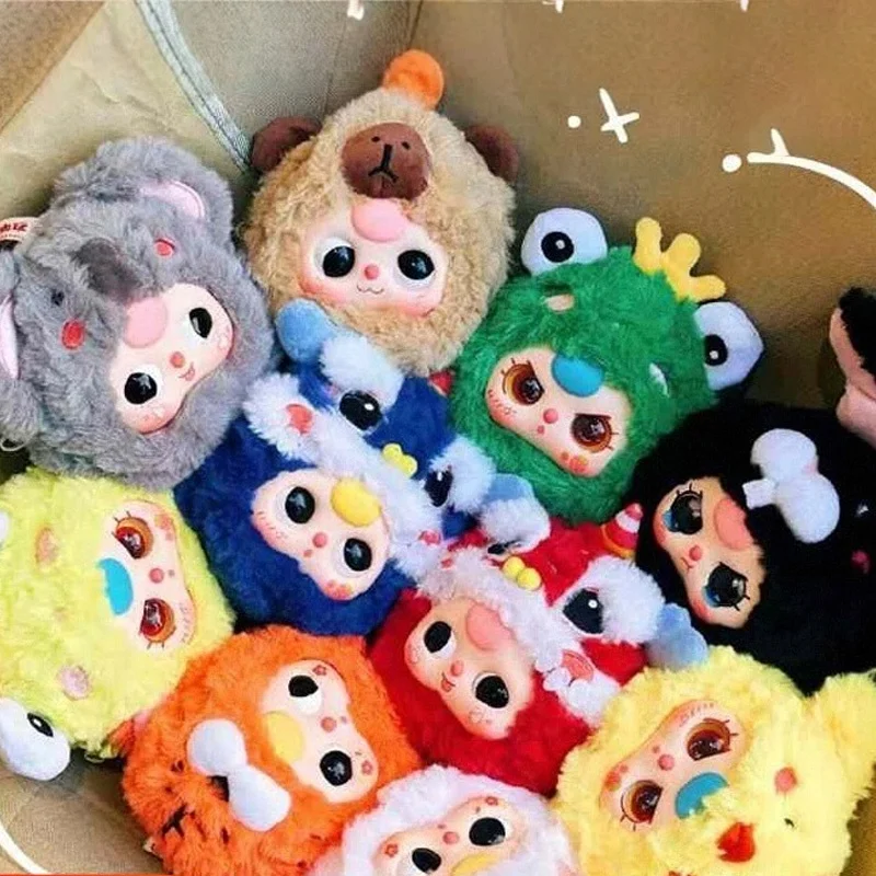 Chinese style Anime figures baby three v3 2 Generation Take Me Out Zipper Bag Blind Box Pendant Doll Mystery Box Surprise Toys