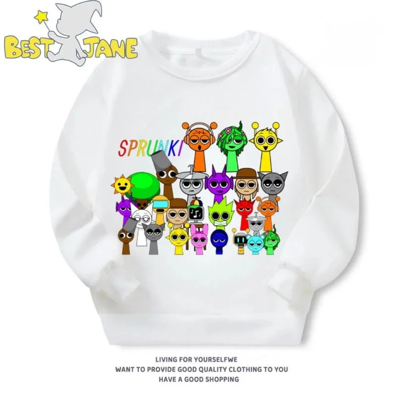 Sprunks RBox Clothes Hoodie Children Hoodies Cartoon Anime Prints Game Peripheral O-neck Pure Cotton Velvet Couple Sprunks Top