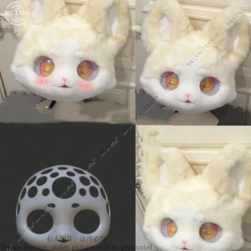 Kemono Fursuit หน้ากาก Canidae Felidae หน้ากาก Skull Furry Kig สัตว์น่ารักปาร์ตี้ฮาโลวีนชายหญิงหน้ากากญี่ปุ่น 2 ประเภทหน้ากาก