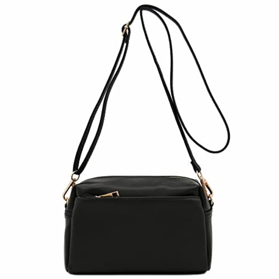 

FashionPuzzle Triple Zip Small Crossbody Bag