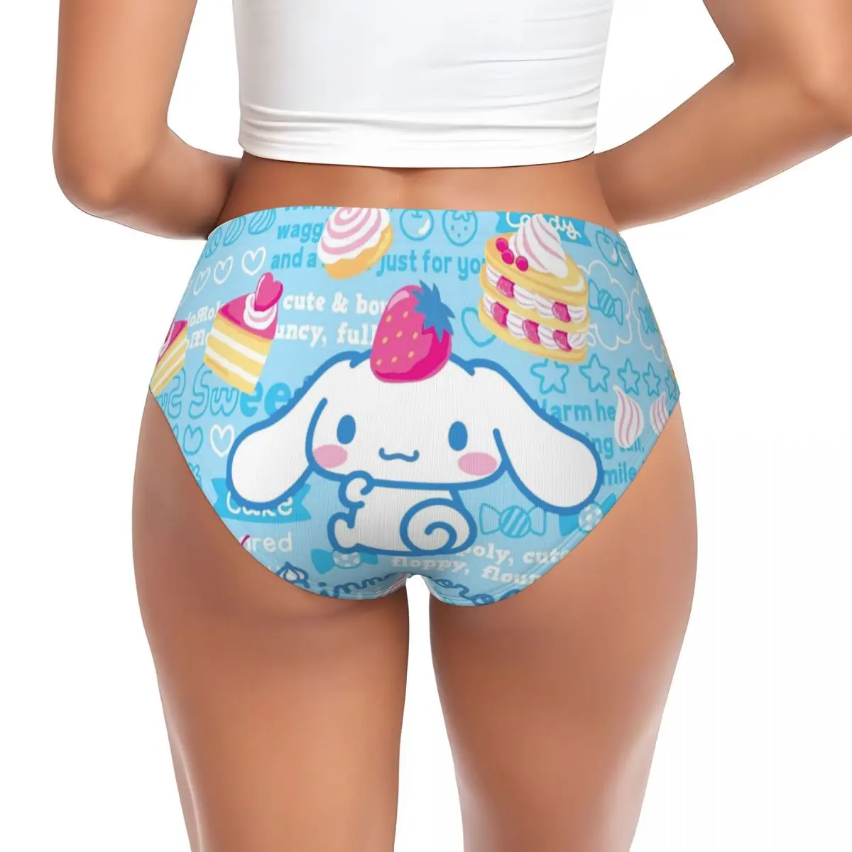 Biancheria intima traspirante da donna con mutandine brevi cartoni animati anime Cinnamoroll personalizzati